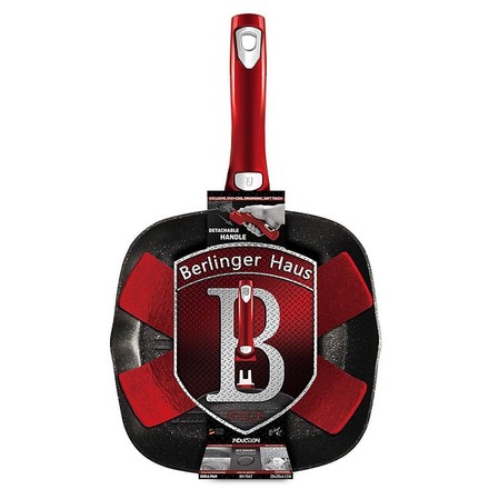 Pánev grilovací s mramorovým povrchem a odnímatelnou rukojetí Berlingerhaus BH-1947 28 cm Burgundy Metallic Line (1)