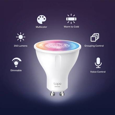 Chytrá žárovka TP-Link Tapo L630, Smart Wi-Fi, GU10, 3, 7W, RGB (3)