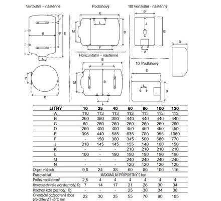 Elektrický ohřívač vody Pyramis ELK 60L (3)