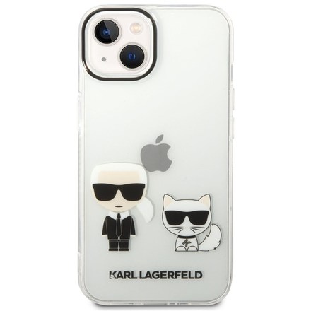 Kryt na mobil Karl Lagerfeld Ikonik Karl and Choupette na Apple iPhone 14 Plus - průhledný