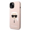 Kryt na mobil Karl Lagerfeld Liquid Silicone Karl Head na Apple iPhone 14 Plus - růžový (1)