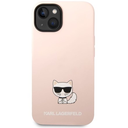 Kryt na mobil Karl Lagerfeld Liquid Silicone Choupette na Apple iPhone 14 Plus - růžový