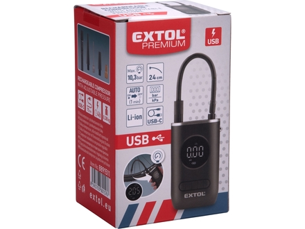 Aku kompresor Extol Premium (8891511) 10,8bar, USB nabíjení (9)