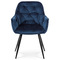 Moderní jídelní židle Autronic Jídelní židle, korálově modrá sametová látka, kovová čtyřnohá podnož, černý matn (DCH-421 BLUE4) (1)
