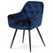 Moderní jídelní židle Autronic Jídelní židle, korálově modrá sametová látka, kovová čtyřnohá podnož, černý matn (DCH-421 BLUE4) (2)