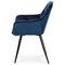 Moderní jídelní židle Autronic Jídelní židle, korálově modrá sametová látka, kovová čtyřnohá podnož, černý matn (DCH-421 BLUE4) (3)