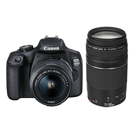 Kompaktní fotoaparát s vyměnitelným objektivem Canon EOS 2000D + 18-55 IS + 75-300