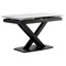 Moderní jídelní stůl Autronic Jídelní stůl 120+30+30x80 cm, keramická deska bílý mramor, kov, černý matný lak (HT-450M BK) (1)