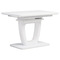 Moderní jídelní stůl Autronic Jídelní stůl 110+40x75 cm, bílá 4 mm skleněná deska, MDF, biely matný lak (HT-430 WT) (1)