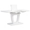 Moderní jídelní stůl Autronic Jídelní stůl 110+40x75 cm, bílá 4 mm skleněná deska, MDF, biely matný lak (HT-430 WT) (2)