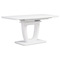 Moderní jídelní stůl Autronic Jídelní stůl 110+40x75 cm, bílá 4 mm skleněná deska, MDF, biely matný lak (HT-430 WT) (3)