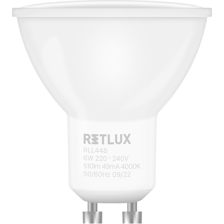 LED žárovka Retlux RLL 448 GU10 zar.3step DIMM 6W CW