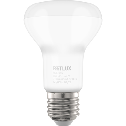 LED žárovka Retlux RLL 465 R63 E27 Spot 8W WW