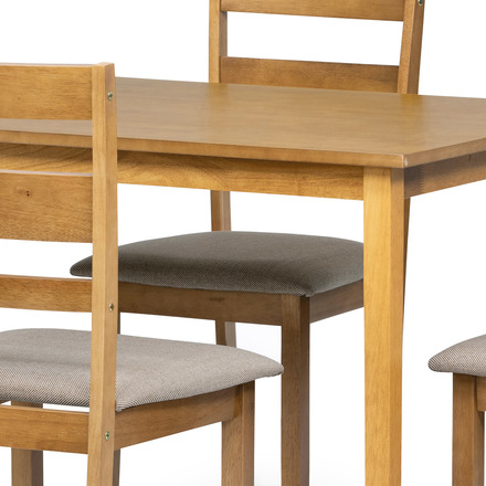 Jídelní set Autronic Jídelní set 1+4, rozměr stolu 120x75x75 cm, MDF, dubová dýha, šedé látkové sedák (AUT-6070 OAK) (2)