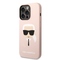 Kryt na mobil Karl Lagerfeld MagSafe Liquid Silicone Karl Head na Apple iPhone 14 Pro Max - růžový (1)