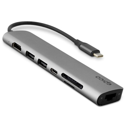 USB Hub Epico USB-C Multimedia 3 - šedý