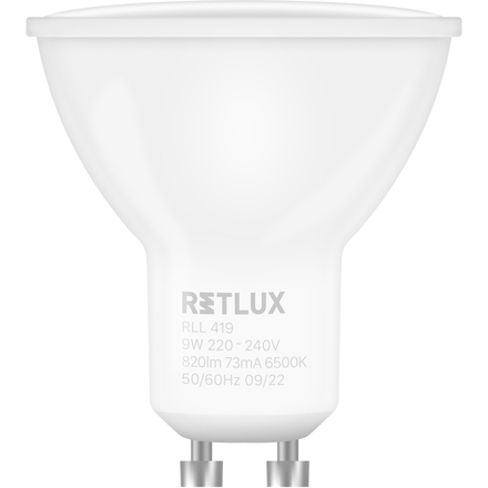 LED žárovka Retlux RLL 419 GU10 bulb 9W DL