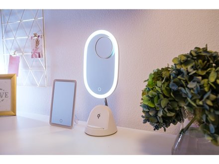 Kosmetické zrcátko Immax (0708970L) FACE kosmetické zrcátko 3v1 stojánek QI nabíjení (4)