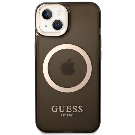 Kryt na mobil Guess Translucent MagSafe na Apple iPhone 14 - černý