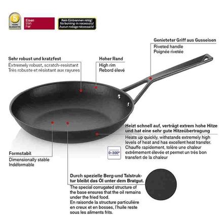 Pánev Kela KL-12602 železná Rhino černá 28cm (2)