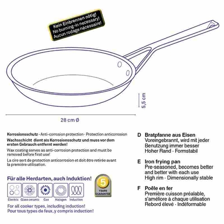 Pánev Kela KL-12602 železná Rhino černá 28cm (8)