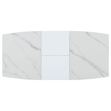 Moderní jídelní stůl Autronic Jídelní stůl 120+40x70 cm, keramická deska bílý mramor, MDF, bílý matný lak (HT-424M WT) (4)