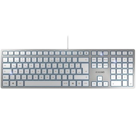 Počítačová klávesnice Cherry KC 6000 SLIM, UK - stříbrná