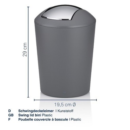 Kosmetický koš Kela KL-24555 s otočným víkem Marta 5 L plast nefrit zelená (2)