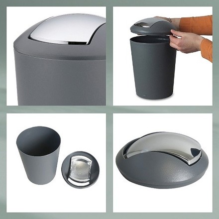 Kosmetický koš Kela KL-24555 s otočným víkem Marta 5 L plast nefrit zelená (4)