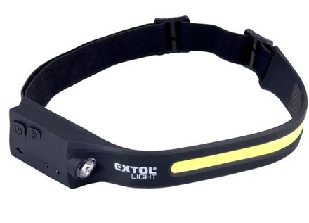 Čelovka Extol Light (43186) 350lm, USB nabíjení, s IR čidlem, COB, XPE LED