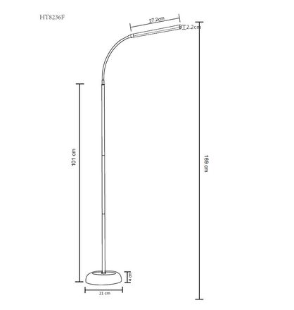 Stojací lampa Nipeko HT8236F černá stmívatelná 6W 470Lm 4000K 170cm (9900030) (1)