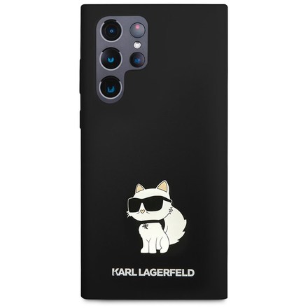 Kryt na mobil Karl Lagerfeld Liquid Silicone Choupette NFT na Samsung Galaxy S23 Ultra - černý