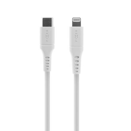 USB kabel Fixed Liquid silicone USB-C/ Lightning s podporou PD, MFi, 2m - bílý