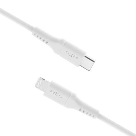 USB kabel Fixed Liquid silicone USB-C/ Lightning s podporou PD, MFi, 2m - bílý (1)