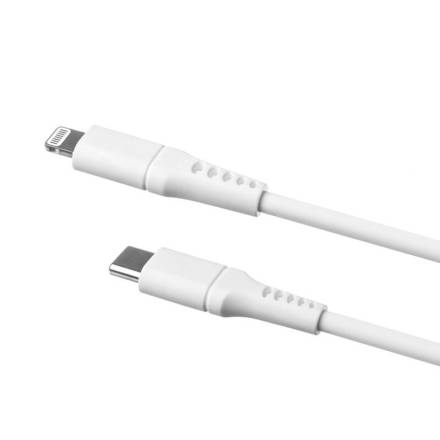 USB kabel Fixed Liquid silicone USB-C/ Lightning s podporou PD, MFi, 2m - bílý (2)