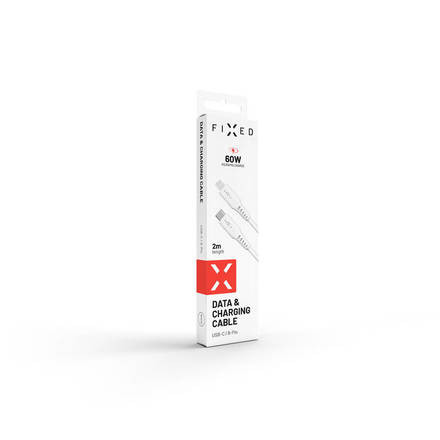 USB kabel Fixed Liquid silicone USB-C/ Lightning s podporou PD, MFi, 2m - bílý (5)