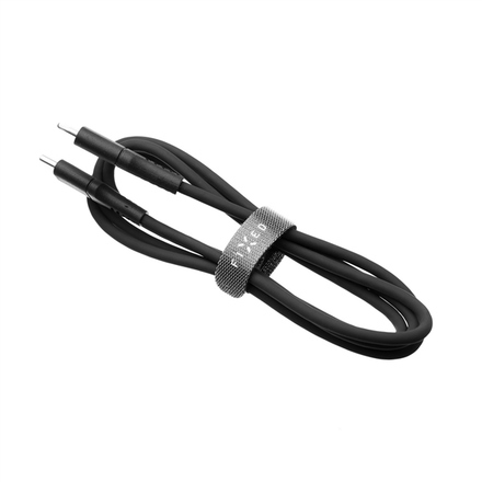 USB kabel Fixed Liquid silicone USB-C/ Lightning s podporou PD, MFi, 2m - černý