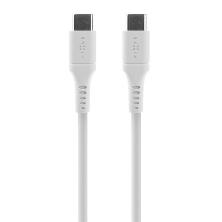 USB kabel Fixed Liquid silicone USB-C/ USB-C s podporou PD, 60W, 2m - bílý