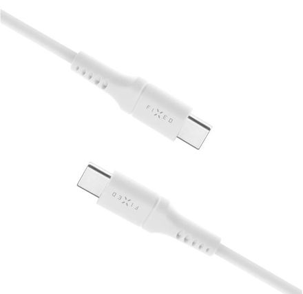 USB kabel Fixed Liquid silicone USB-C/ USB-C s podporou PD, 60W, 1, 2m - bílý