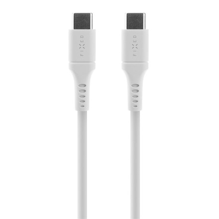 USB kabel Fixed Liquid silicone USB-C/ USB-C s podporou PD, 60W, 1, 2m - bílý