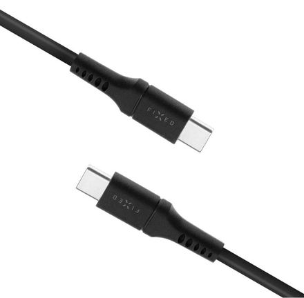 USB kabel Fixed Liquid silicone USB-C/ USB-C s podporou PD, 60W, 1, 2m - černý
