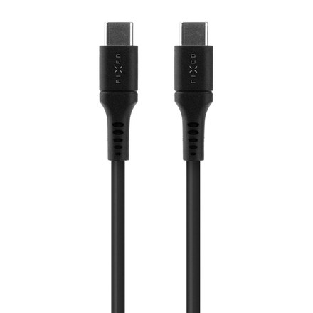 USB kabel Fixed Liquid silicone USB-C/ USB-C s podporou PD, 60W, 1, 2m - černý