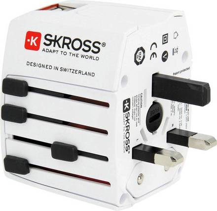 Cestovní adaptér Skross MUV USB, univerzální pro 150 zemí