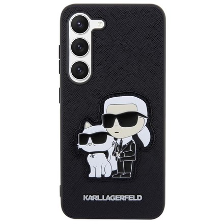 Kryt na mobil Karl Lagerfeld Saffiano Karl and Choupette NFT na Samsung Galaxy S23 - černý