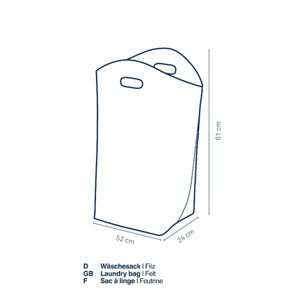 Taška na prádlo Kela KL-24464 Fay filc světle šedá (3)