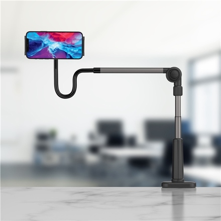 Držák na mobil Fixed Relax s otočným a nastavitelným ramenem, pro upevnění na stůl - černý (8)