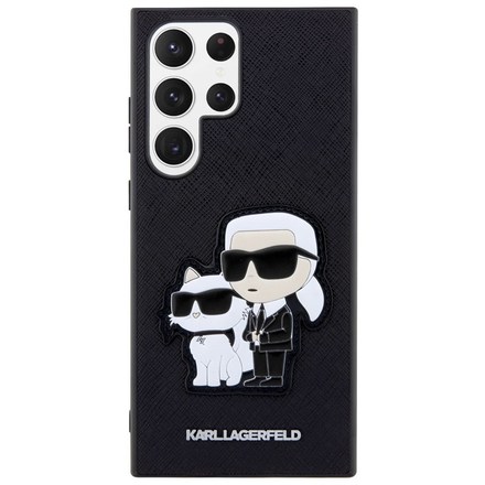 Kryt na mobil Karl Lagerfeld Saffiano Karl and Choupette NFT na Samsung Galaxy S23 Ultra - černý