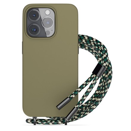 Kryt na mobil Epico Silicone Necklace na Apple iPhone 14 Pro Max - zelený