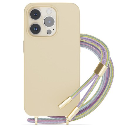 Kryt na mobil Epico Silicone Necklace na Apple iPhone 14 Pro Max - růžový