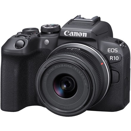 Kompaktní fotoaprát s vyměnitelným objektivem Canon EOS R10 + RF-S 18-45 IS STM, černý